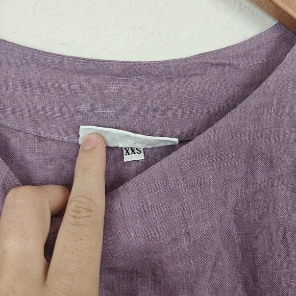 Bryn Walker 100% Linen Tunic Shift Mini Dress Lilac Size 2XS Women's - Picture 6 of 11